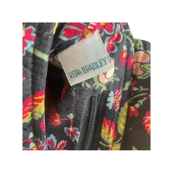 Vera Bradley Anastasia Pattern Black Red Cream Floral Jilly Purse Retired - Picture 9 of 10